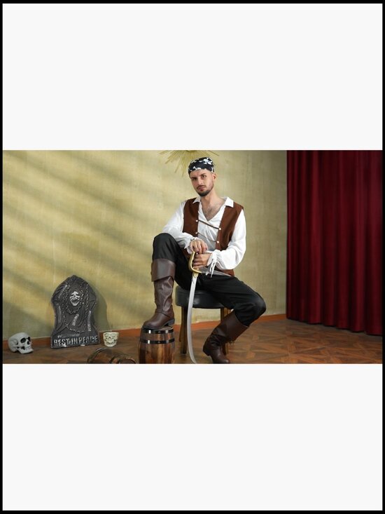 Medieval Renaissance Steampunk Cosplay Boots with Button Detail main image 5